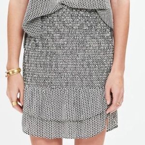 NWT Madewell Silk Smocked Mini Skirt in Triangle Field size M